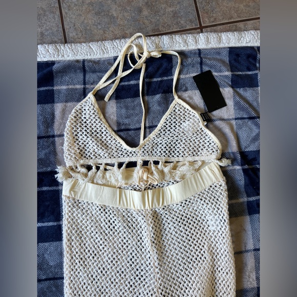 SHEIN Cream Crochet Wide-Leg Pants - Picture 13 of 13